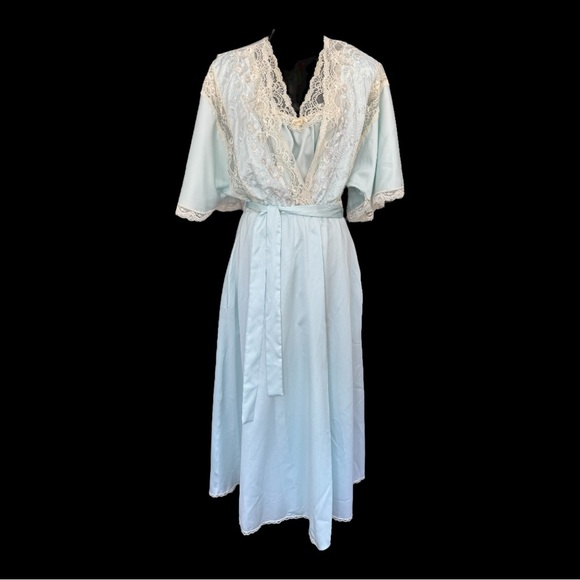 MISS DIOR vintage pale blue gown and robe, S - Picture 1 of 13